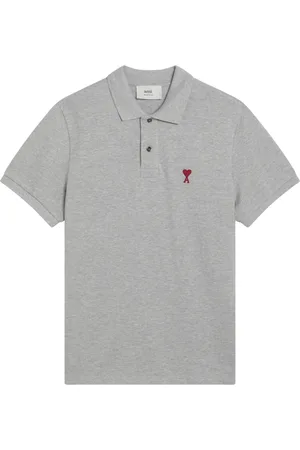Ami Tops, Heren, Grijs, S, Polo met korte mouwen