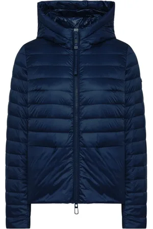 Duno Jassen, Dames, Blauw, L, Blauwe Gewatteerde Jas met Capuchon