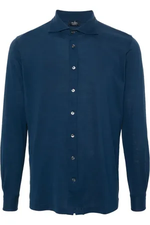 BARBA Overhemden, Heren, Blauw, 3Xl, Katoen, Piquet Katoenen Shirt Made in Italy