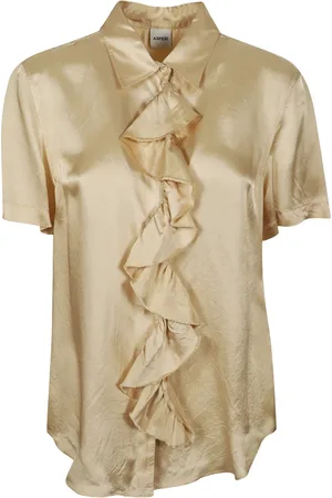 Aspesi Blouses & Shirts, Dames, , S, Korte mouw natuurlijke kleur blouses