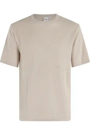 Aspesi Truien, Heren, , L, Katoen, Natuurlijke Katoen Honingraat Weef T-shirt