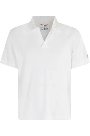 MC2 SAINT BARTH Tops, Heren, Wit, 2Xl, Katoen, Witte Katoenen Spons Polo Shirt