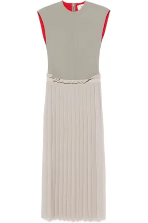 Ami Kleedjes, Dames, Grijs, 2Xs, Polyester, Geplooide Jurk