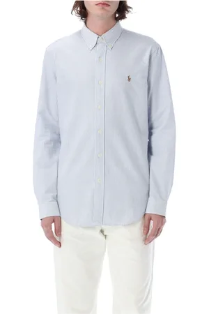 Ralph Lauren Overhemden, Heren, Blauw, S, Katoen, Op Maat Katoenen Overhemd