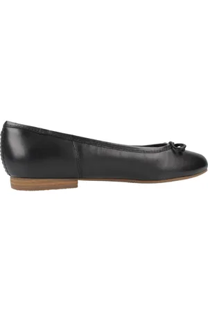 Clarks Schoenen, Dames, Zwart, 38 EU, Leren Ballerina Lily Stijl
