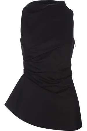 Alexander McQueen Tops, Dames, Zwart, 2Xs, Katoen, Zwart Katoen Elastaan Voering Top