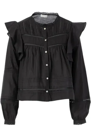 JcSophie Blouses & Shirts, Dames, Zwart, L, Katoen, Galaxy Katoenen Blouse met Uitsnijddetails