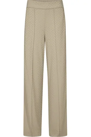 Mos Mosh Broeken, Dames, , L, Polyester, Jacquard Lente Broek met Brede Tailleband