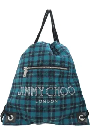 Jimmy Choo Pre-owned, Dames, Groen, ONE Size, Pre-owned Canvas backpacks