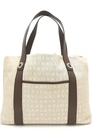 Bvlgari Pre-owned, Dames, Bruin, ONE Size, Leer, Tweedehands Canvas handtassen