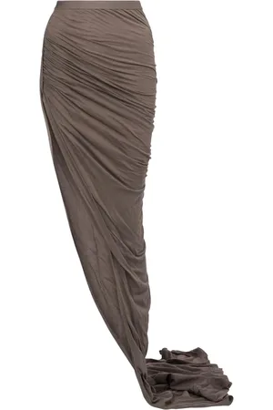 Rick Owens Rokken, Dames, Zwart, S, Katoen, Zwarte Katoenen Rok Elegante Silhouet