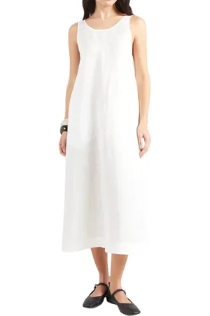 Max Mara Kleedjes, Dames, Wit, XS, Linnen, Witte Linnen Sarafan Jurk