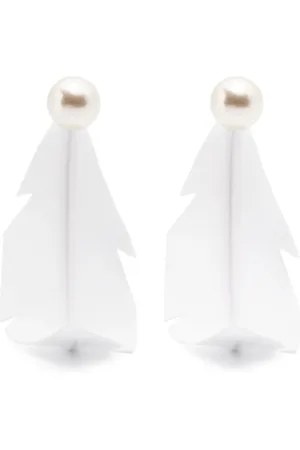 Marni Accessoires, Dames, Wit, ONE Size, Oorbellen met nep parels en post-back sluiting