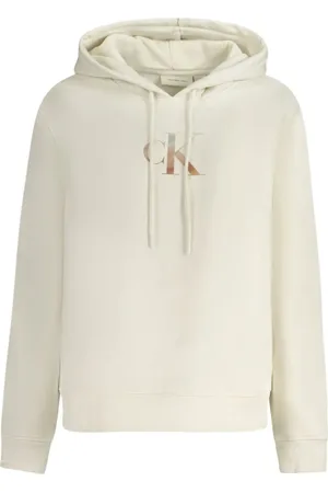 Calvin Klein Sweatshirts & Hoodies, Dames, Wit, XL, Katoen, Stijlvolle Katoenen Pullover