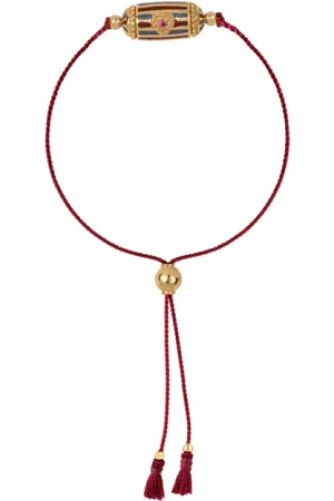 Dorothée Sausset Accessoires, Dames, Geel, ONE Size, Leer, Verstelbare Rakhi Lola Armband van verguld messing