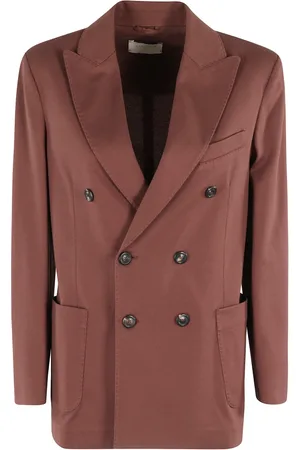 Circolo Jassen, Dames, Bruin, XS, Katoen, Roodbruine Dubbelborst Blazer