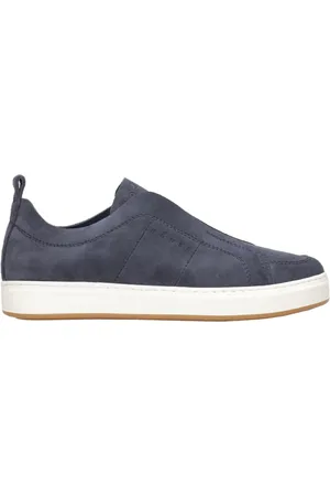 Hogan Schoenen, Heren, Blauw, 41 EU, Suède, Blauwe Suède Sneakers met Geheugenschuim