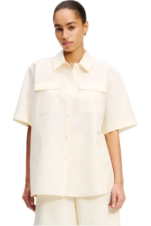 Karl Lagerfeld Blouses & Shirts, Dames, , S, Katoen, Lichte linnen en katoenen blouse met zakken