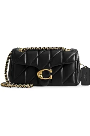Coach Tassen, Dames, Zwart, ONE Size, Leer, Gewatteerde Tabby Schoudertas