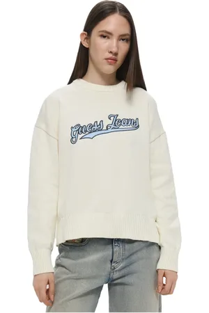 Guess Truien, Dames, Wit, S, Katoen, Katoenen trui - Witte basics