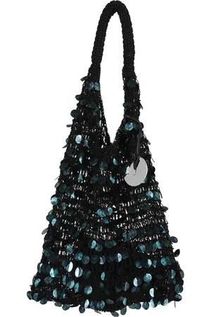 J.W.Anderson Tassen, Dames, Zwart, ONE Size, Polyester, Paillet Hobo Tas Donker Teal