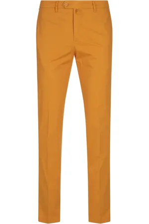 Kiton Broeken, Heren, Oranje, W36, Katoen, Oranje Slim-Fit Broek