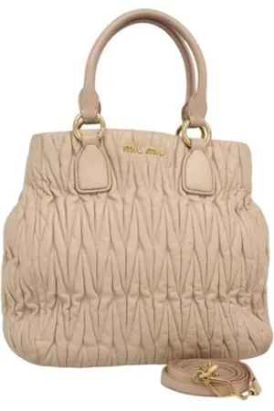 Miu Miu Pre-owned, Dames, , ONE Size, Leer, Tweedehands leren handtassen