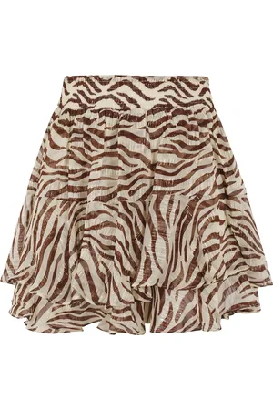 MC2 SAINT BARTH Rokken, Dames, Bruin, M, Katoen, Zebra Print Mini Rok