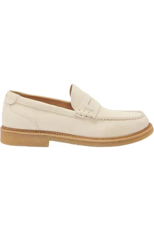 HUGO BOSS Schoenen, Heren, , 41 EU, Witte open teen mocassins