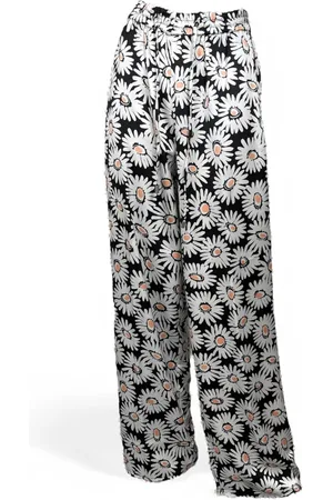 HUGO BOSS Broeken, Dames, Veelkleurig, L, Polyester, Bloemenprint wijde broek