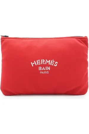 Hermès Pre-owned, Dames, Rood, ONE Size, Katoen, Pre-owned Cotton pouches