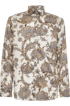Etro Overhemden, Heren, Veelkleurig, 3Xl, Katoen, Bloemenprint Knoopshirt Beige