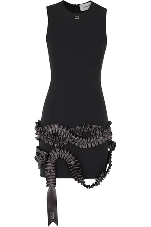 COPERNI Kleedjes, Dames, Zwart, 2Xs, Zwarte Jersey Jurk met Geplooid Lint