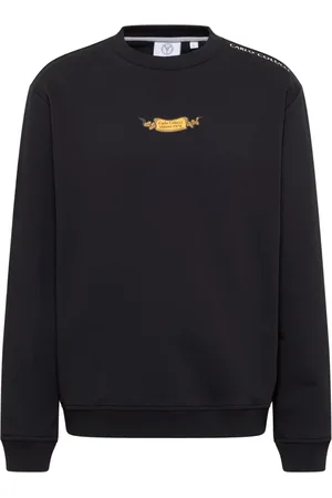 Carlo Colucci Sweatshirts & Hoodies, Heren, Zwart, M, Leer, Tarot Sweater Mystieke Stijl