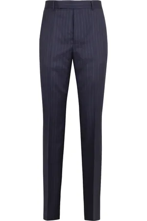 Givenchy Broeken, Heren, Blauw, M, Wol, Pin-striped slim fit tailored trousers