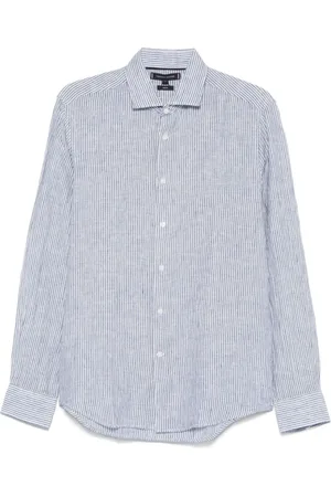 Tommy Hilfiger Overhemden, Heren, Blauw, L, Ocean Button-Up Shirt Logo Patch