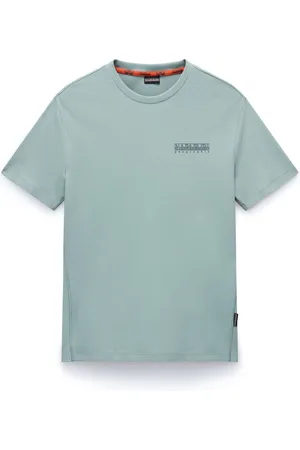Napapijri Tops, Heren, Blauw, S, Katoen, Katoenen T-shirt met korte mouwen