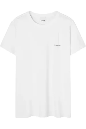 Isabel Marant Tops, Heren, Wit, S, Katoen, Wit T-shirt met korte mouwen en Marant-logo