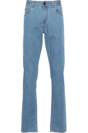 CANALI Jeans, Heren, Blauw, 3Xl, Katoen, Slim Fit Katoenen Jeans