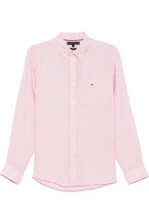 Tommy Hilfiger Overhemden, Heren, Roze, XL, Roze Roze Button-Up Shirt