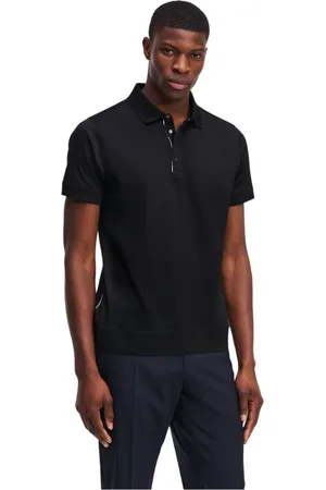 Karl Lagerfeld Tops, Heren, Blauw, XL, Katoen, Polo shirt met drukknoopsluiting en fijne details
