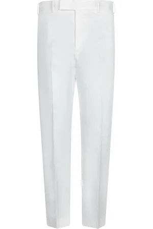 PT Torino Broeken, Heren, Wit, XL, Katoen, Witte katoenen twill slim fit broek
