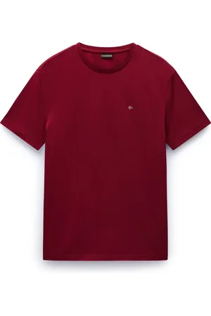 Napapijri Tops, Heren, Rood, L, Katoen, Katoenen T-shirt met korte mouwen
