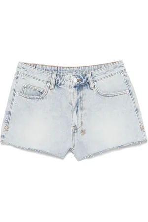KSUBI Korte broeken, Dames, Blauw, W26, Denim, Denim Shorts met Geborduurd Logo