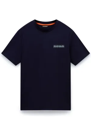 Napapijri Tops, Heren, Blauw, L, Katoen, Korte Mouw Grafische T-shirt