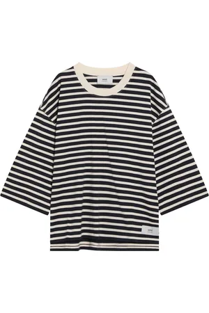 Ami Tops, Dames, Blauw, M, Korte mouwen ronde hals T-shirt