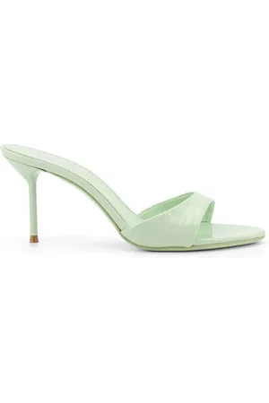 PARIS TEXAS Schoenen, Dames, Groen, 41 EU, Leer, Groene sandalen met stilettohak