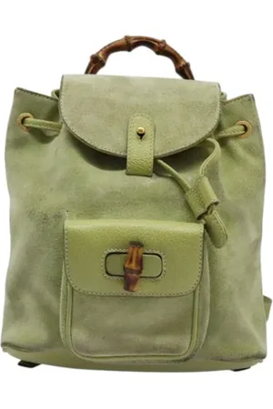 Gucci Pre-owned, Dames, Groen, ONE Size, Leer, Pre-owned Suede backpacks