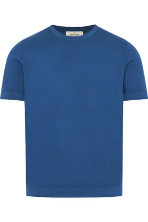 Gran Sasso Tops, Heren, Blauw, XL, Katoen, Italiaans Katoenen T-shirt