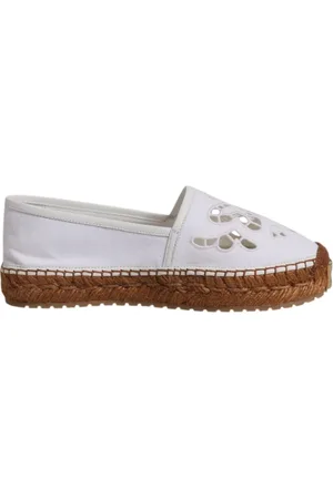 Dolce & Gabbana Schoenen, Dames, Wit, 37 EU, Geborduurde Slip-On Espadrilles Schoenen